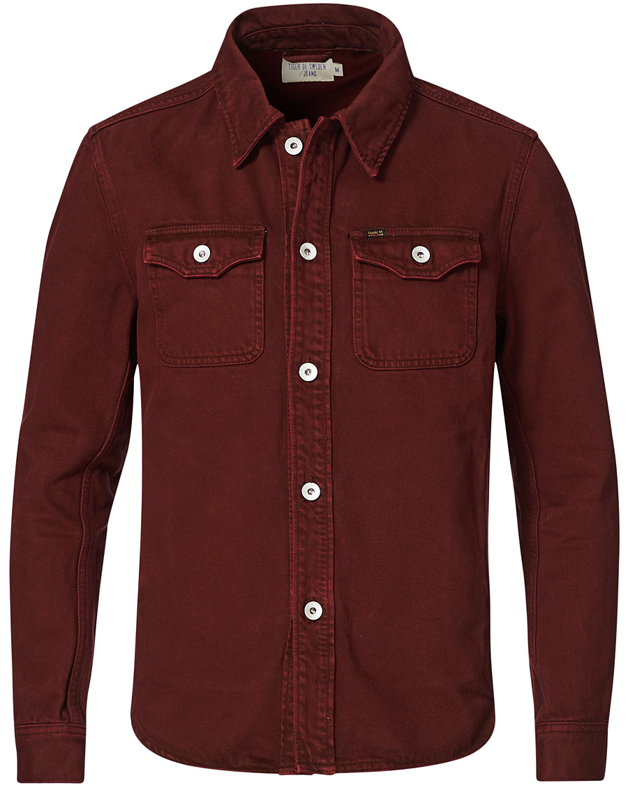 Herr | Jackor | Tiger of Sweden Jeans | Get Organic Cotton Denim Jacket Wine Red
