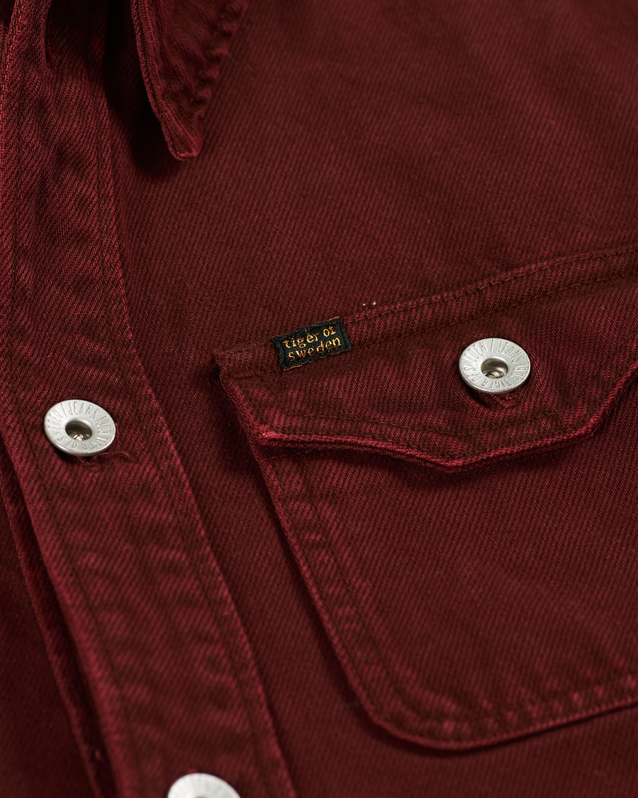 Herr | Jackor | Tiger of Sweden Jeans | Get Organic Cotton Denim Jacket Wine Red