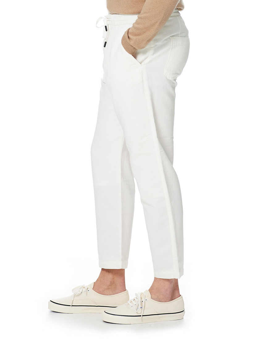 Herr | Byxor | Tiger of Sweden | Torin Cotton/Linen Drawstring Trousers Cream