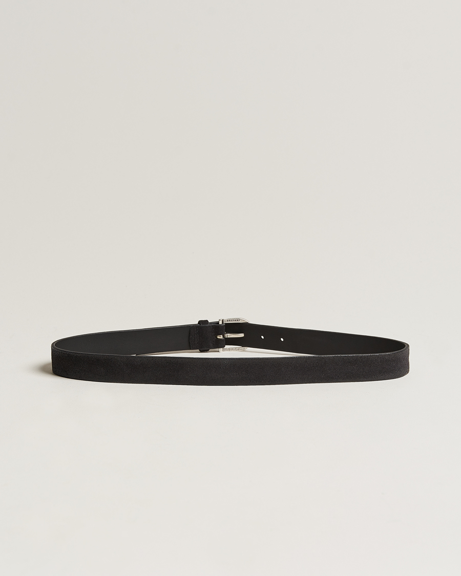 Herr | Exklusivt Care of Carl | Orciani | Handmade Suede Belt 3 cm Nero