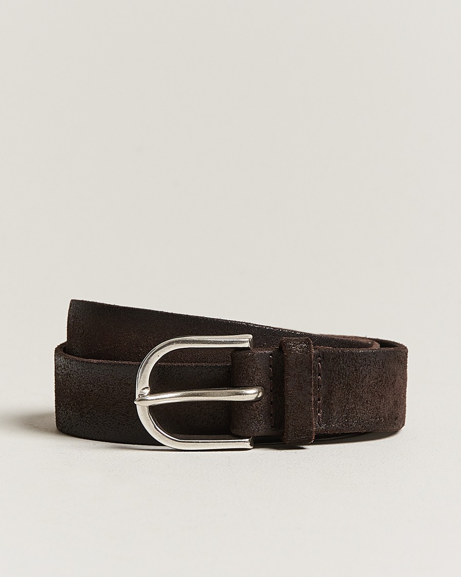 Herr | Orciani Handmade Suede Belt 3 cm Testa Di Moro | Orciani | Handmade Suede Belt 3 cm Testa Di Moro