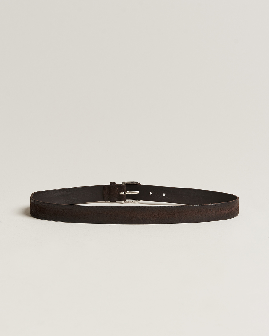 Herr | Orciani Handmade Suede Belt 3 cm Testa Di Moro | Orciani | Handmade Suede Belt 3 cm Testa Di Moro