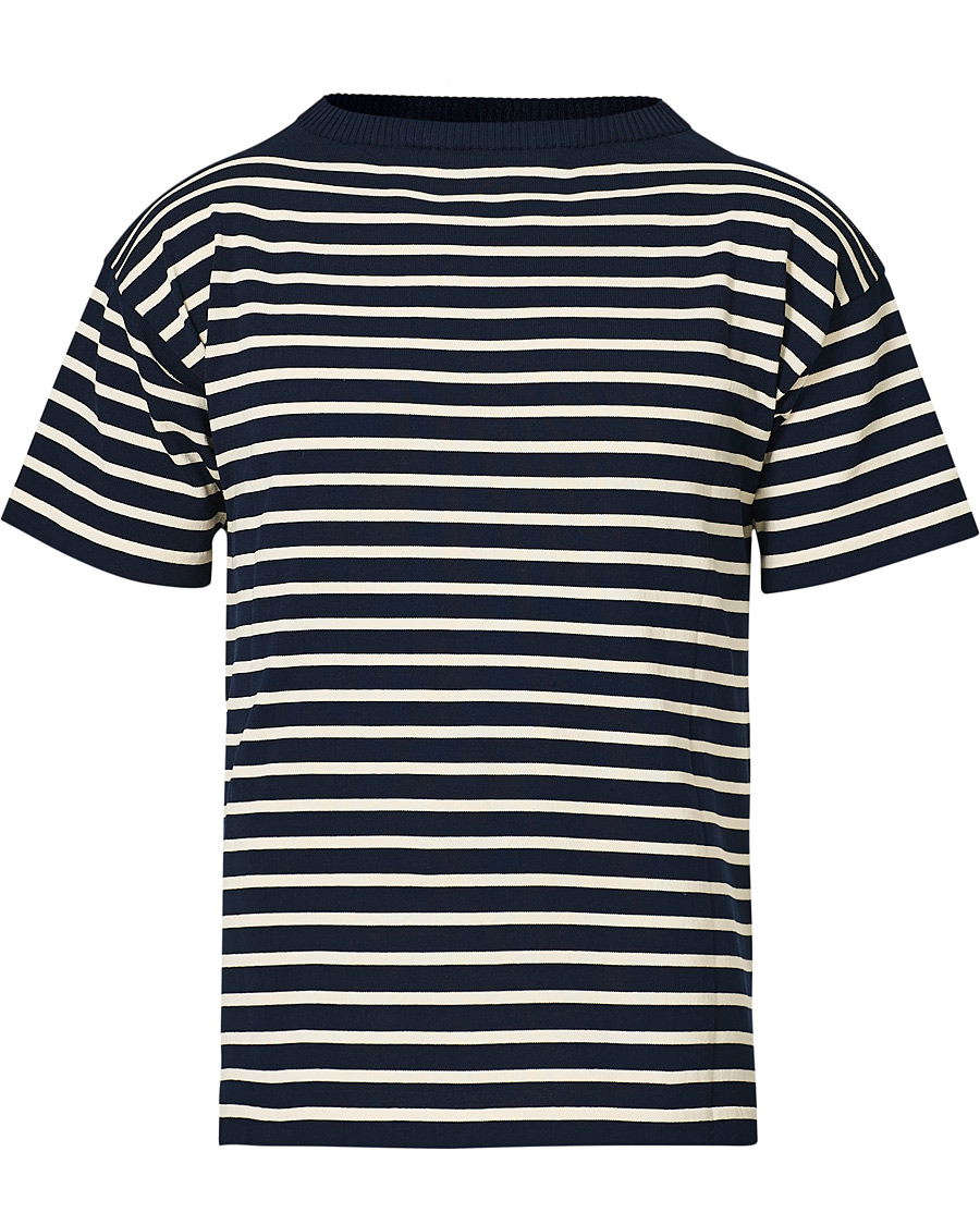 Herr | T-Shirts | Andersen-Andersen | Boatsman Short Sleeve Tee Navy/Off White