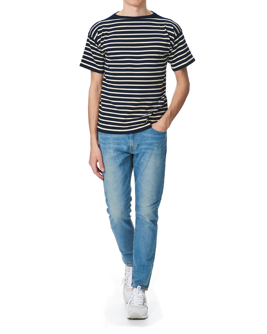 Herr | T-Shirts | Andersen-Andersen | Boatsman Short Sleeve Tee Navy/Off White