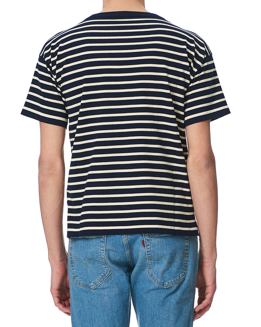 Herr | T-Shirts | Andersen-Andersen | Boatsman Short Sleeve Tee Navy/Off White