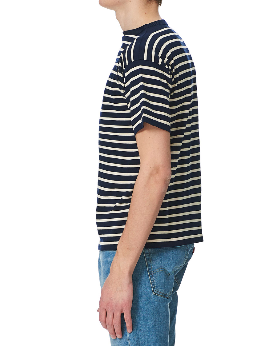 Herr | T-Shirts | Andersen-Andersen | Boatsman Short Sleeve Tee Navy/Off White