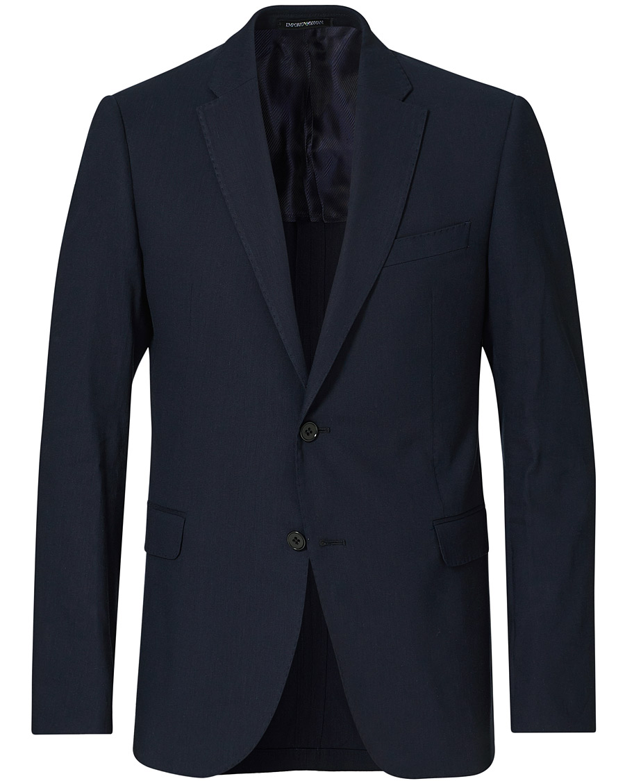 Herr | Kavajer | Emporio Armani | Slim Fit Techno Linen Stretch Blazer Navy