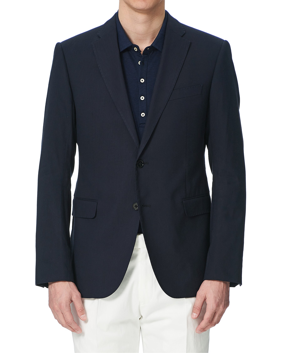 Herr | Kavajer | Emporio Armani | Slim Fit Techno Linen Stretch Blazer Navy