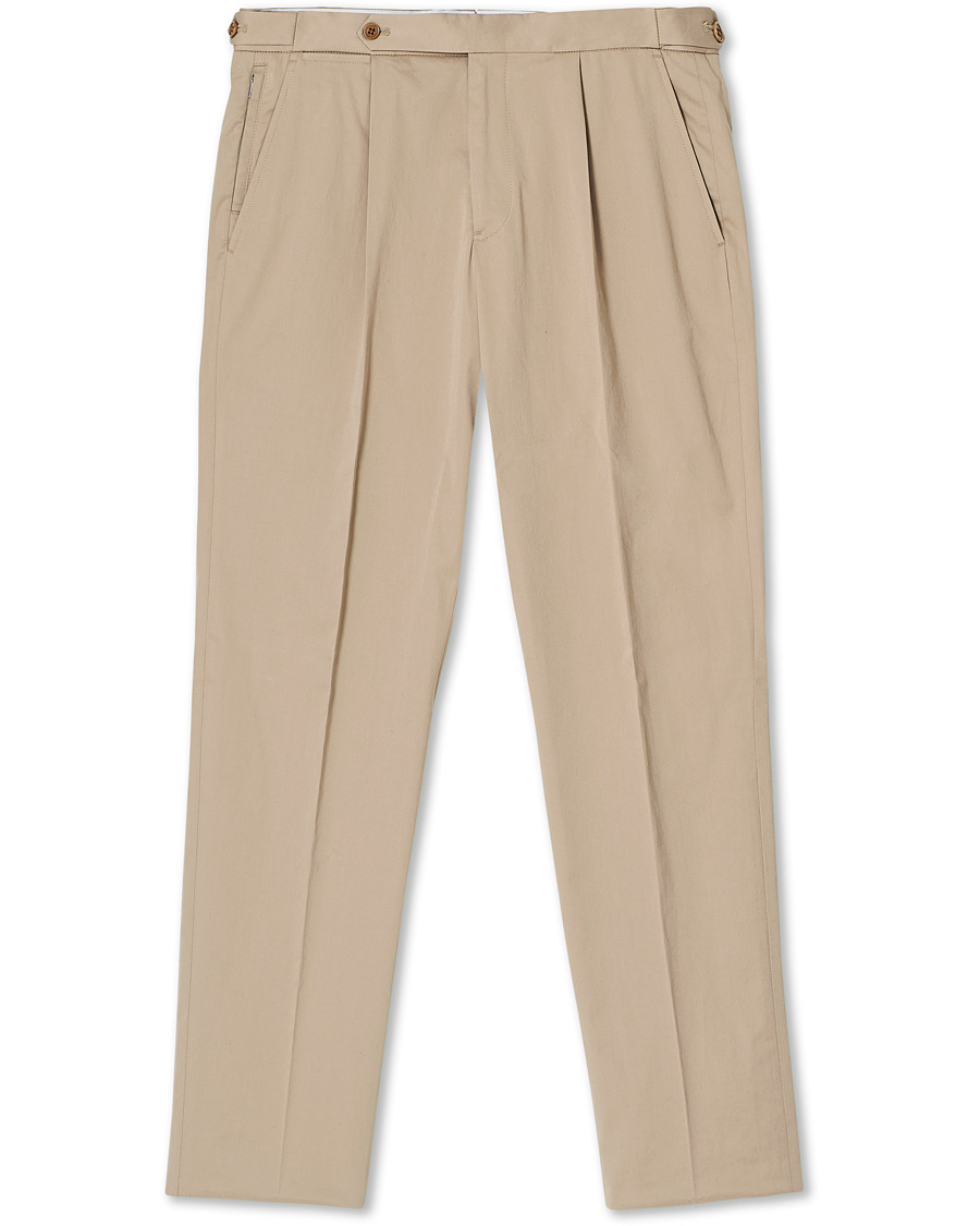 Herr | Byxor | Emporio Armani | Satin Stretch Pleated Chino Khaki