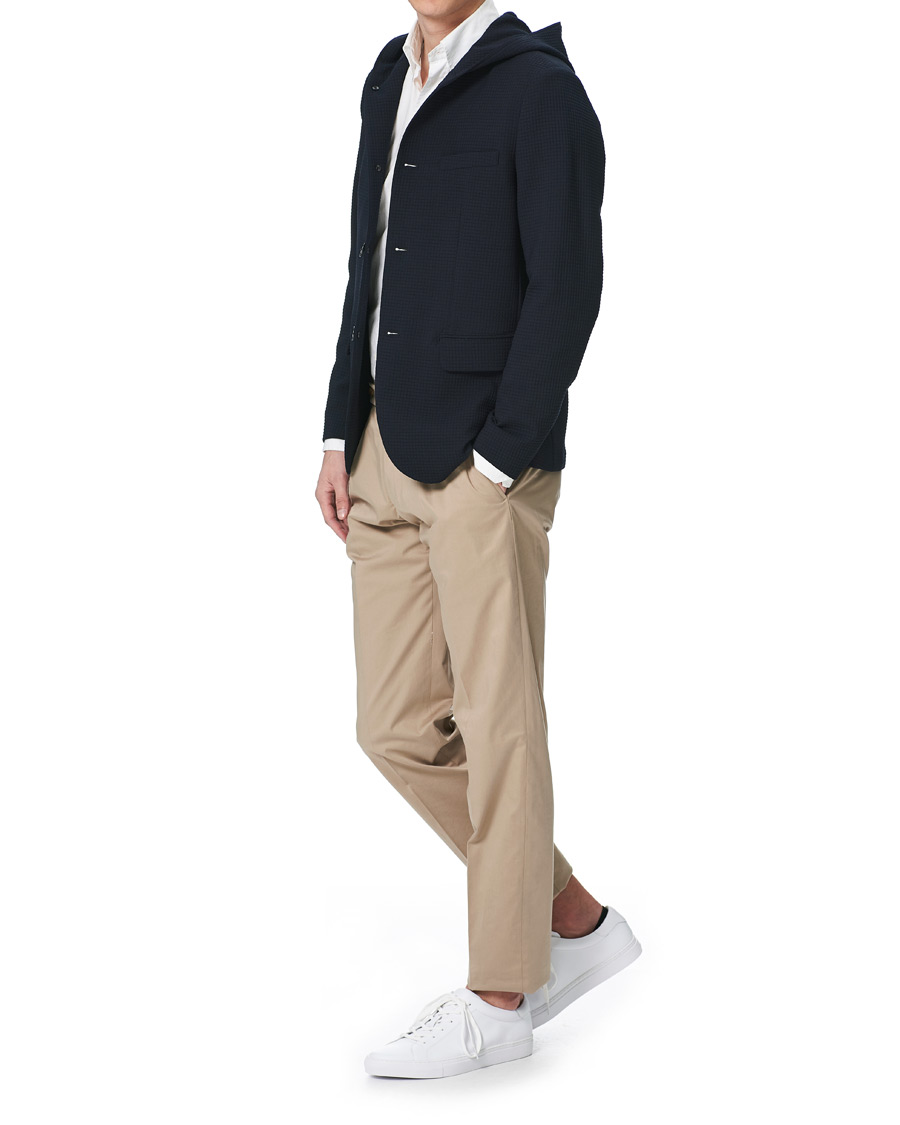 Herr | Byxor | Emporio Armani | Satin Stretch Pleated Chino Khaki