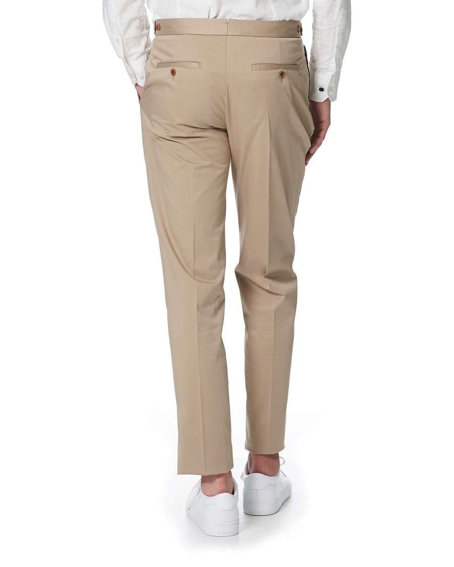Herr | Byxor | Emporio Armani | Satin Stretch Pleated Chino Khaki
