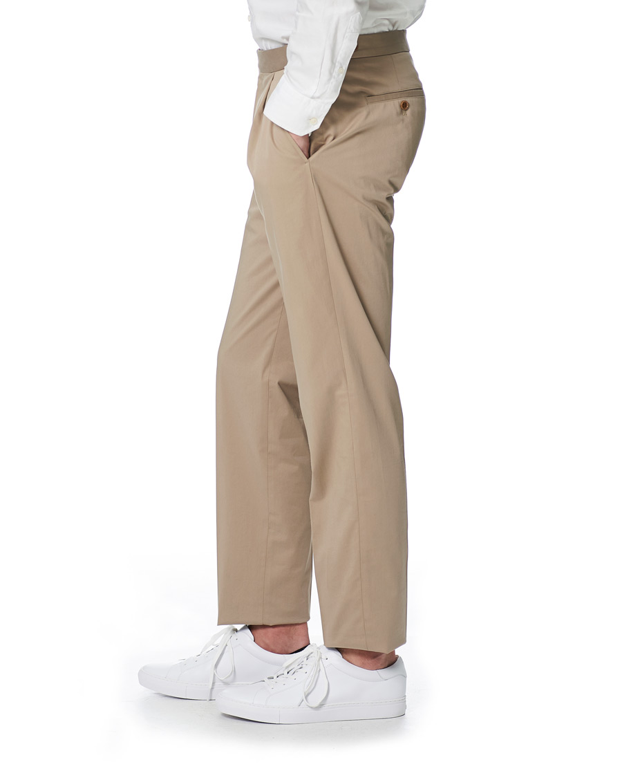 Herr | Byxor | Emporio Armani | Satin Stretch Pleated Chino Khaki