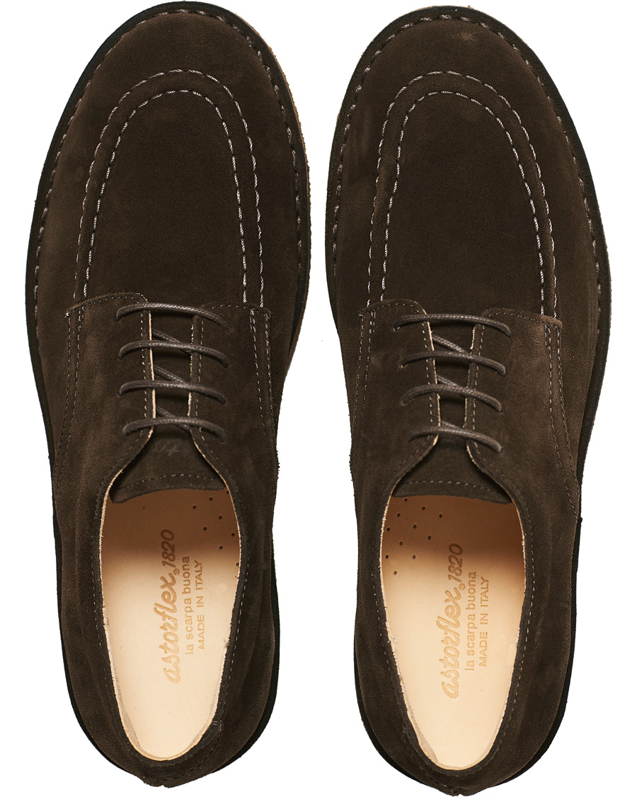 Herr | Astorflex Carlflex Moc Toe Derby Dark Brown Suede | Astorflex | Carlflex Moc Toe Derby Dark Brown Suede