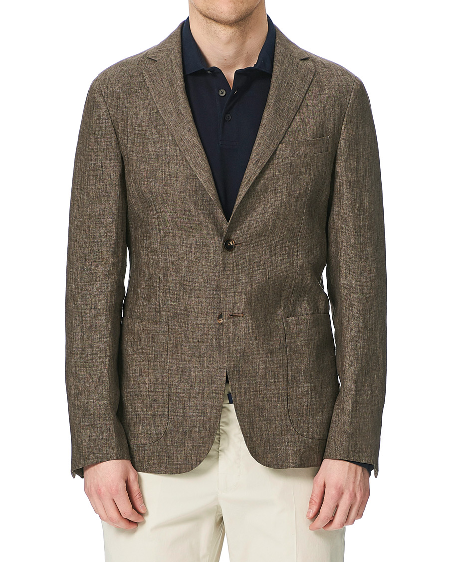 Herr | Kavajer | Z Zegna | Linen Unlined Blazer Brown