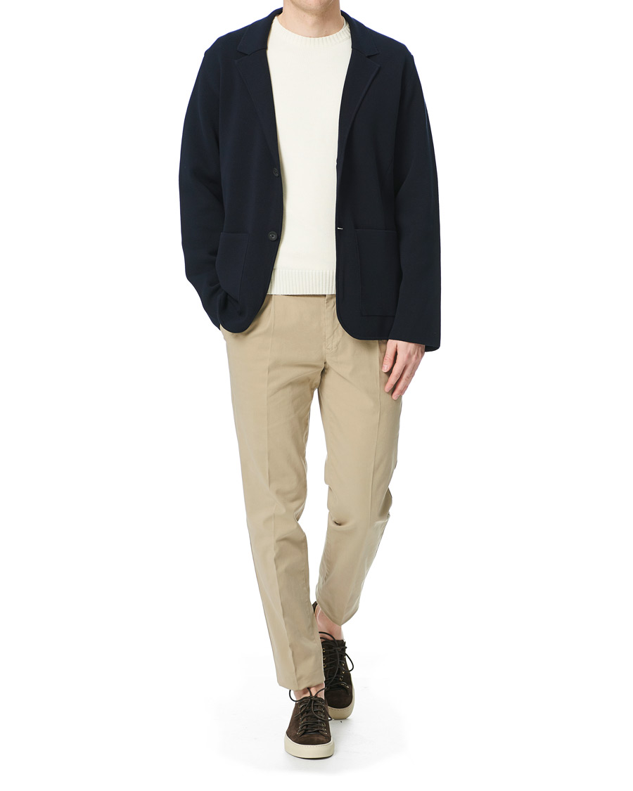Herr | Kavajer | Z Zegna | Knitted Cardigan Blazer Navy