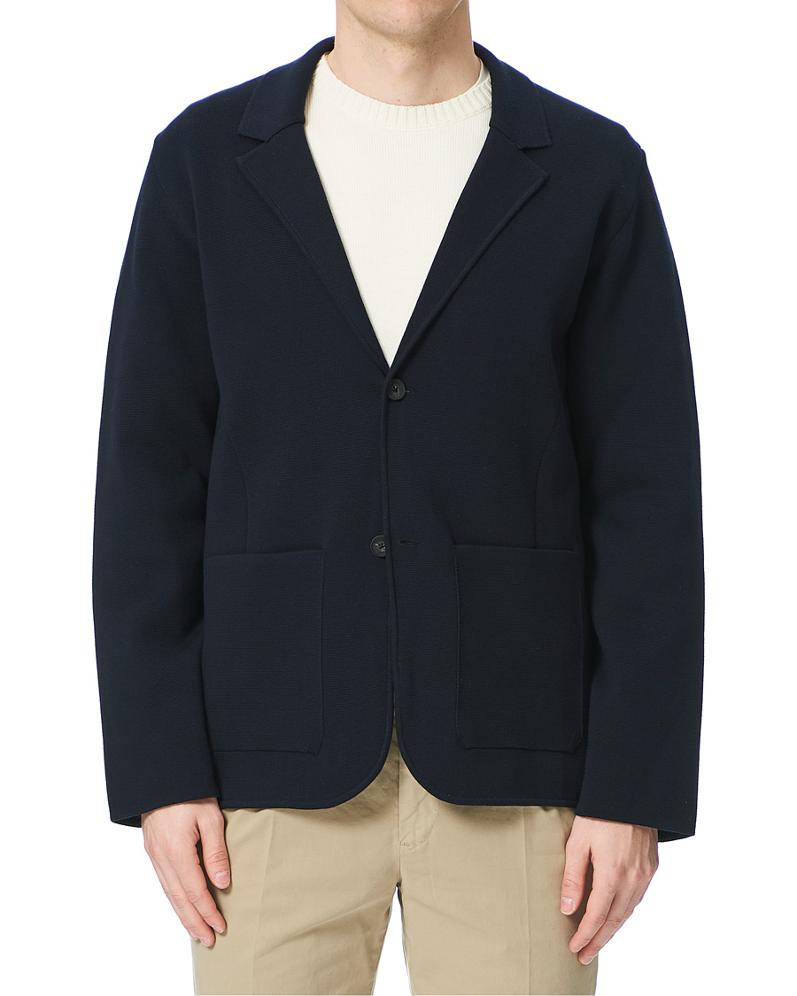 Herr | Kavajer | Z Zegna | Knitted Cardigan Blazer Navy