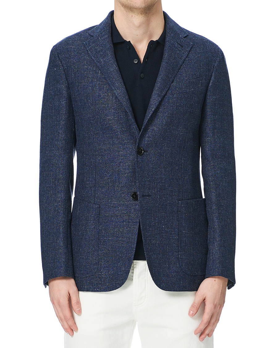 Herr | Kavajer | Ermenegildo Zegna | Unconstructed Linen Blazer Dark Blue