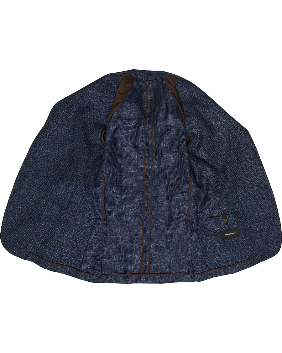 Herr | Kavajer | Ermenegildo Zegna | Unconstructed Linen Blazer Dark Blue
