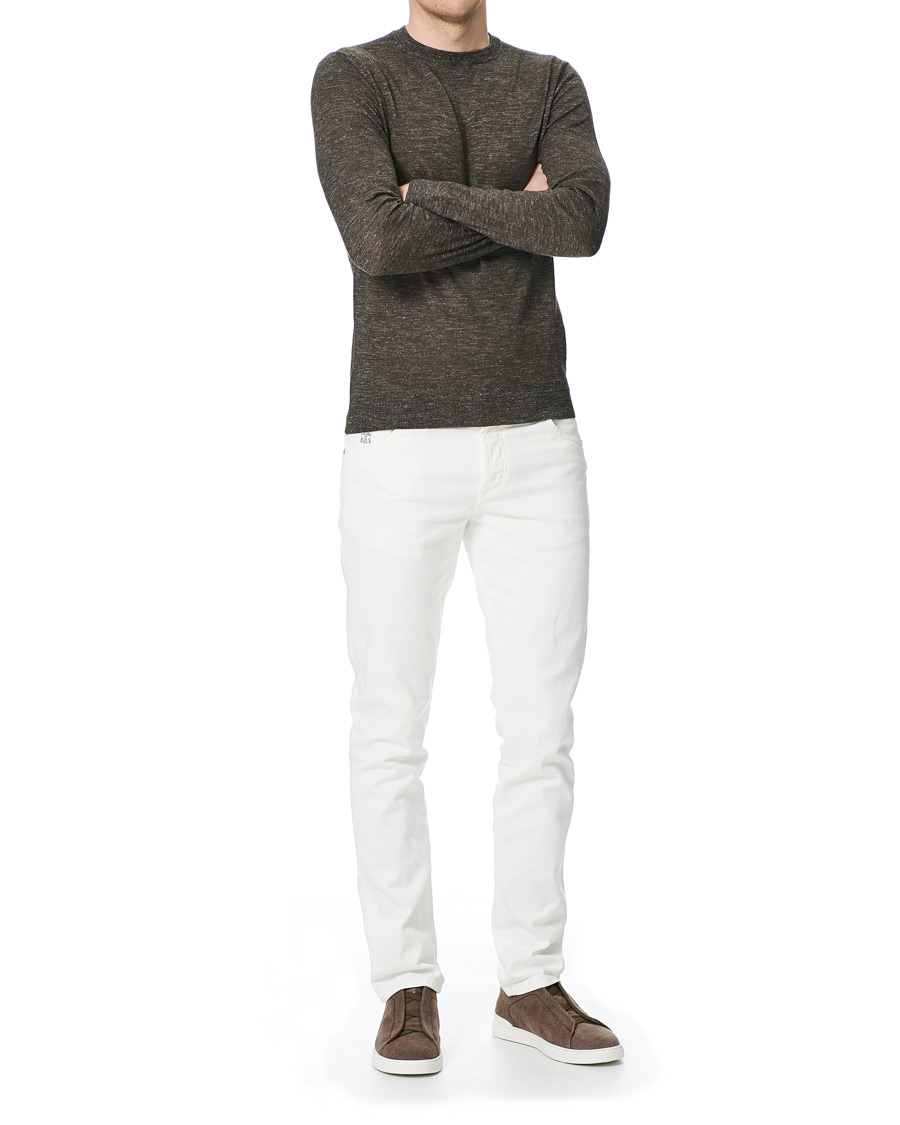 Herr | Tröjor | Ermenegildo Zegna | Cashmere/Linen Crew Neck Pullover Brown Melange