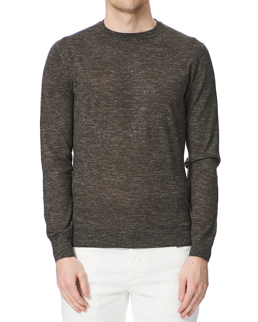 Herr | Tröjor | Ermenegildo Zegna | Cashmere/Linen Crew Neck Pullover Brown Melange
