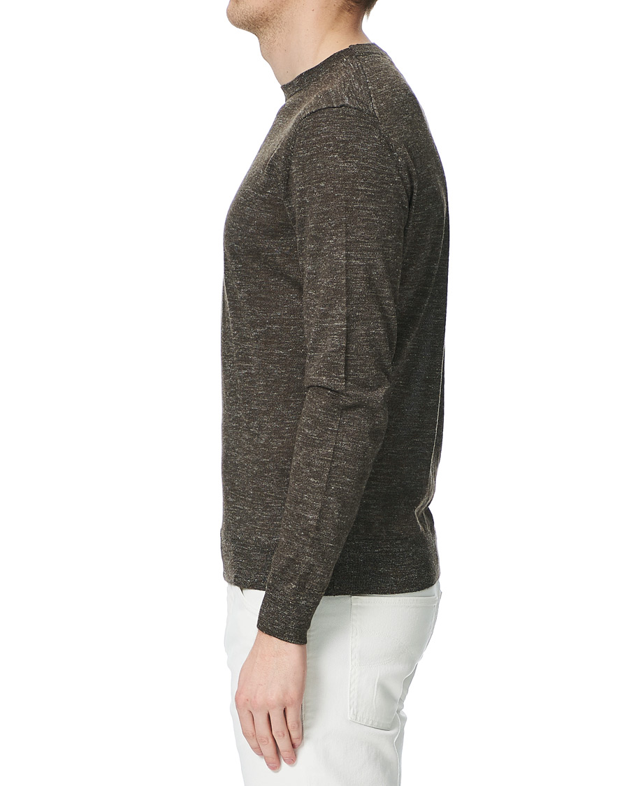 Herr | Tröjor | Ermenegildo Zegna | Cashmere/Linen Crew Neck Pullover Brown Melange