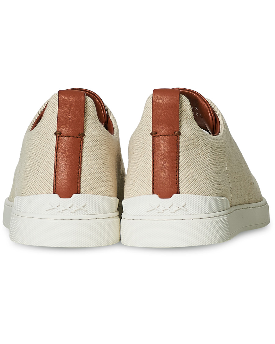 Herr | Ermenegildo Zegna Triple Stitch Elasticated Sneakers White | Ermenegildo Zegna | Triple Stitch Elasticated Sneakers White