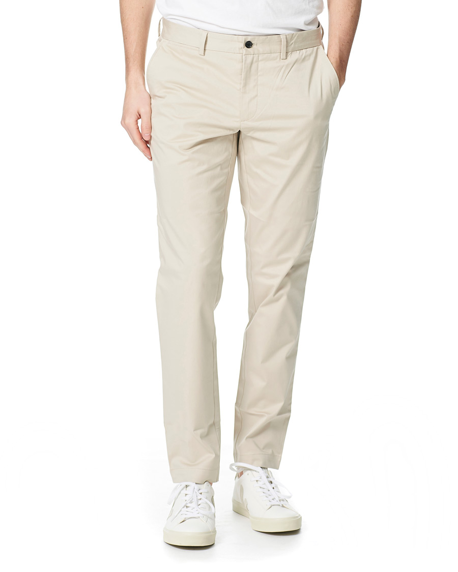Herr | Byxor | J.Lindeberg | Chaze Super Satin Strech Chinos Sand Grey