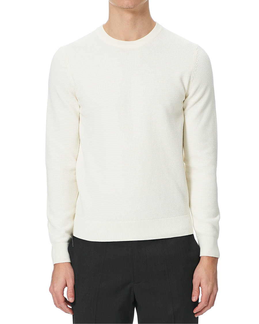 Herr | Tröjor | J.Lindeberg | Andy Structure Crew Neck Cloud White