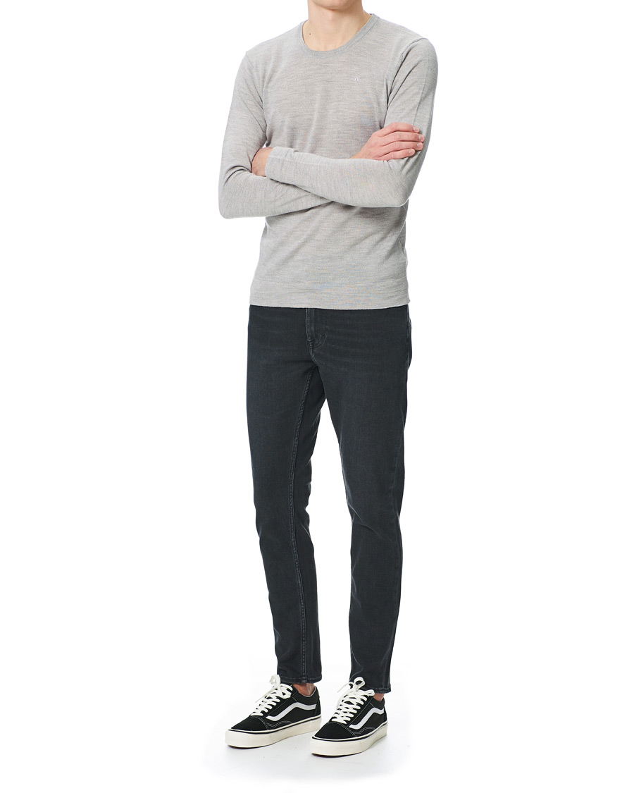 Herr | Tröjor | J.Lindeberg | Newman Merino Crew Neck Pullover Stone Grey Melange