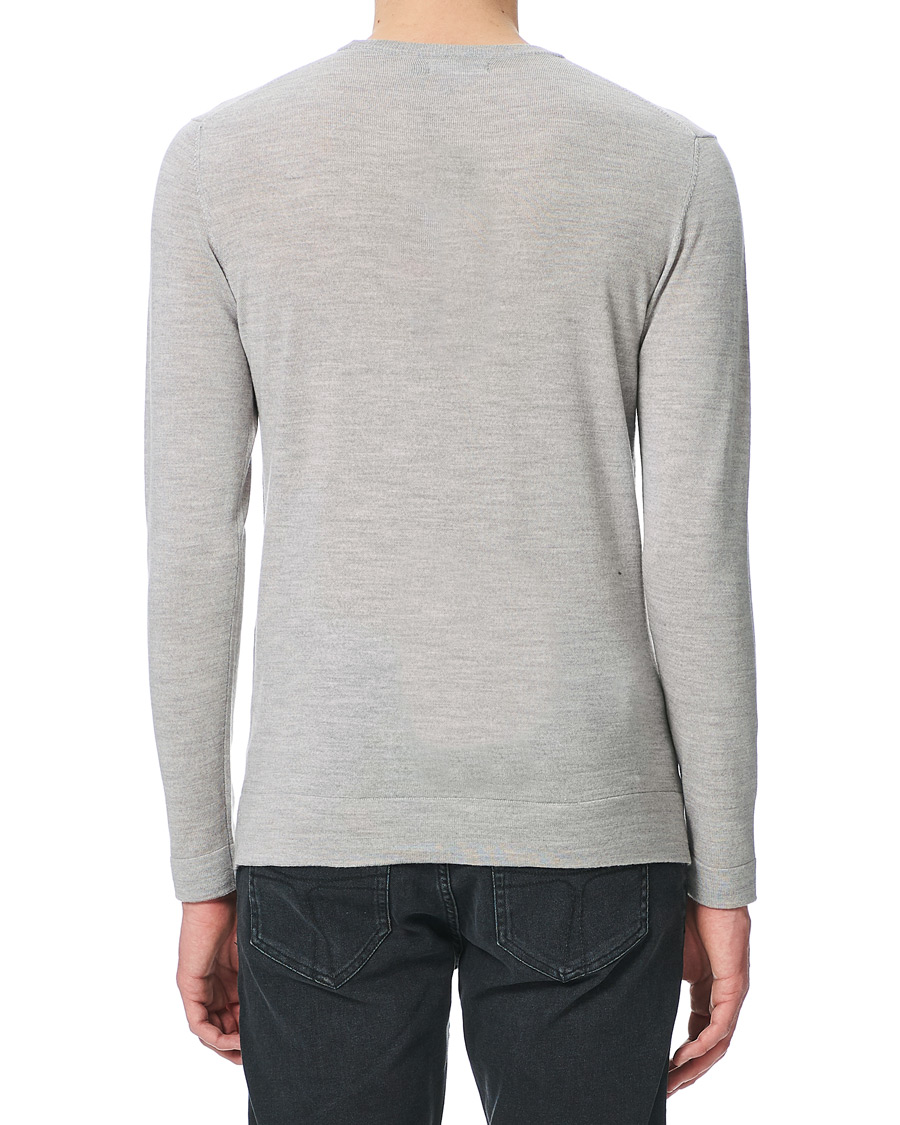 Herr | Tröjor | J.Lindeberg | Newman Merino Crew Neck Pullover Stone Grey Melange
