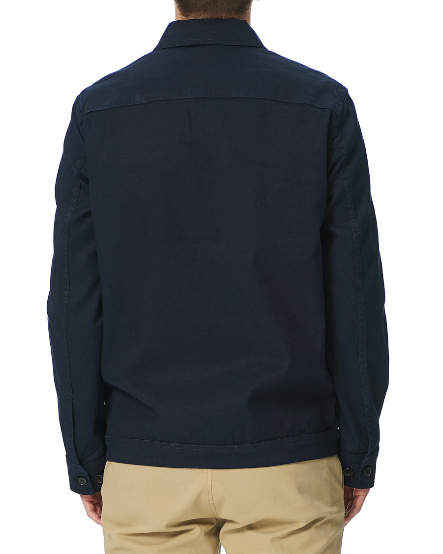 Herr | Skjortor | J.Lindeberg | Eric Linen/Cotton Overshirt Navy