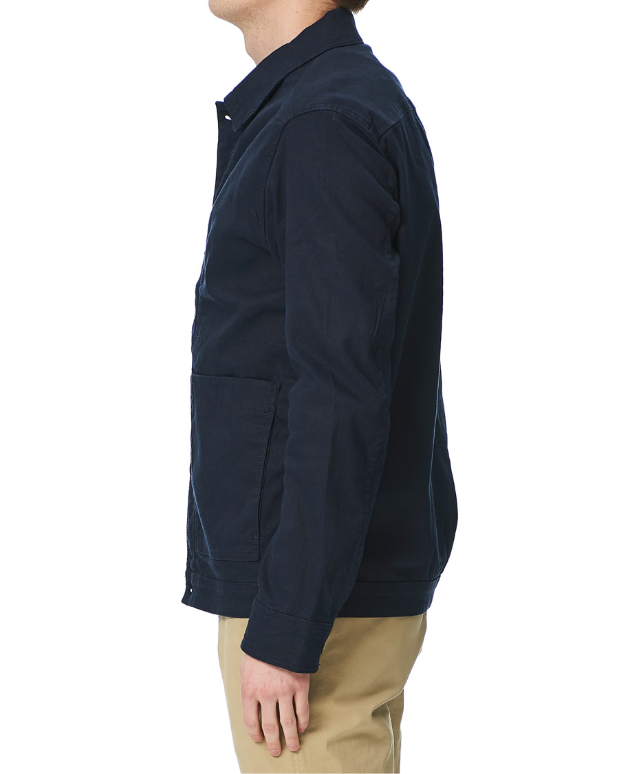 Herr | Skjortor | J.Lindeberg | Eric Linen/Cotton Overshirt Navy