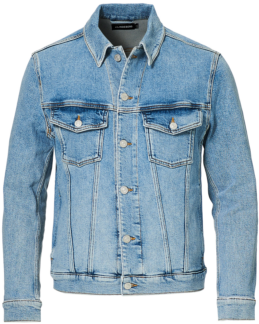 Herr | Jackor | J.Lindeberg | Ran Sky Wash Stretch Denim Jacket Light Blue