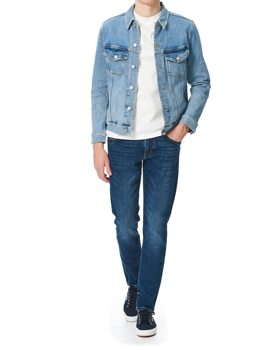 Herr | Jackor | J.Lindeberg | Ran Sky Wash Stretch Denim Jacket Light Blue