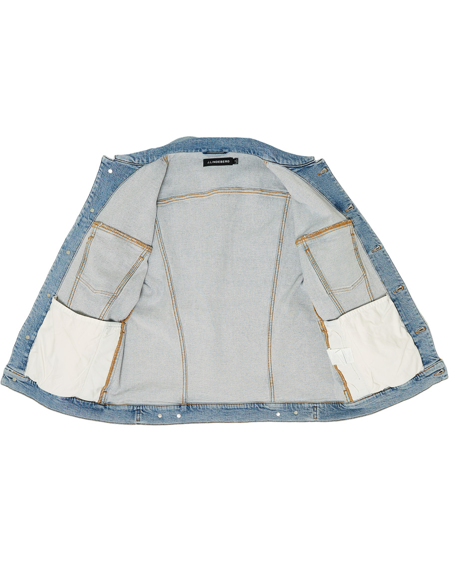 Herr | Jackor | J.Lindeberg | Ran Sky Wash Stretch Denim Jacket Light Blue