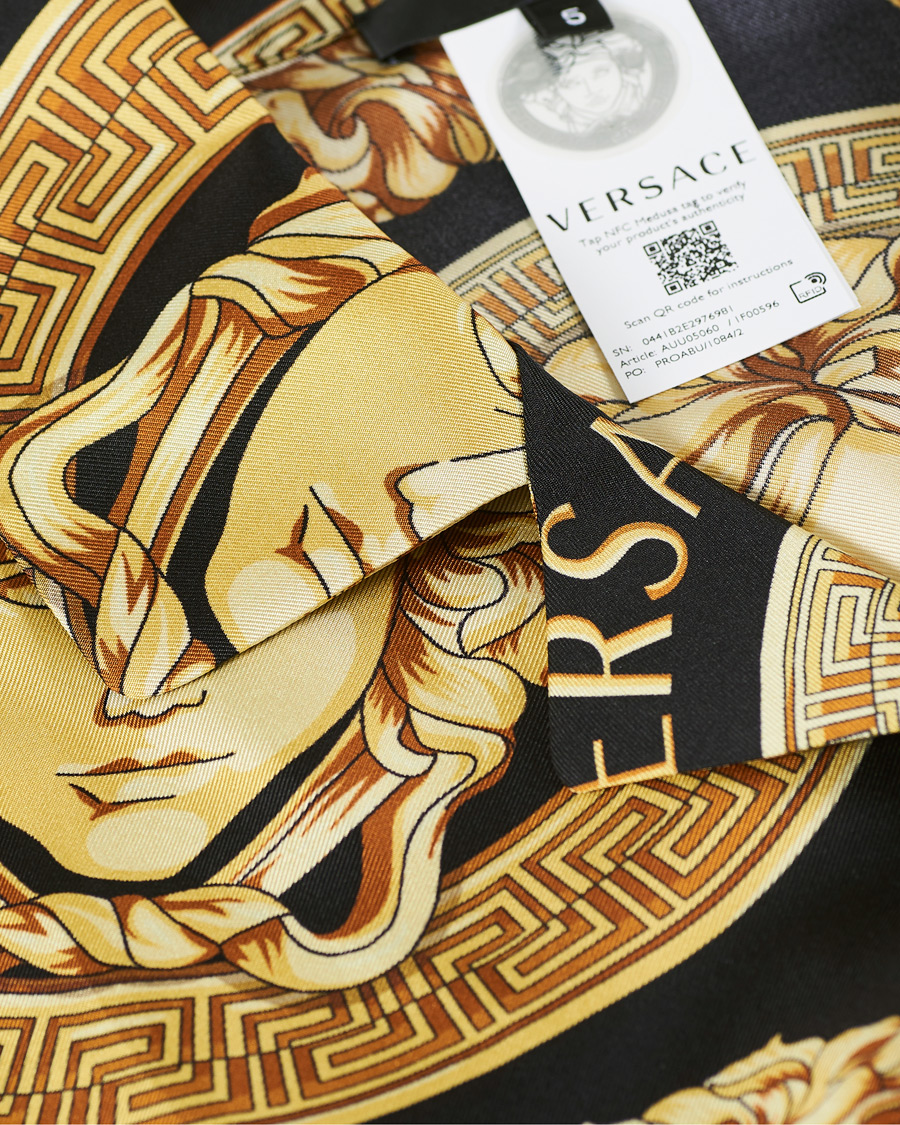 Herr | Skjortor | Versace | Medusa Silk Shirt Black/Gold