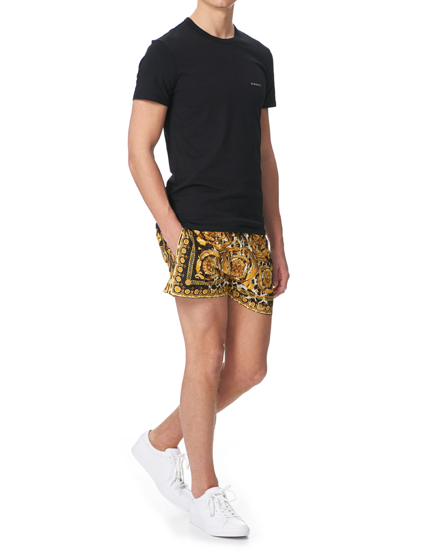 Herr | Badbyxor | Versace | Wild Barocco Swim Trunks Black/Gold