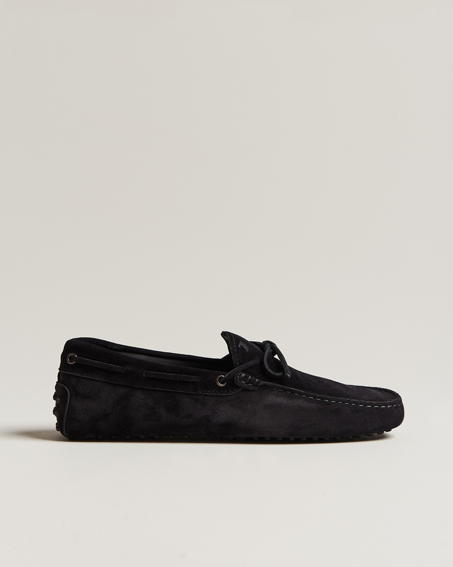 Herr | Tod's Lacetto Gommino Carshoe Black Suede | Tod's | Lacetto Gommino Carshoe Black Suede