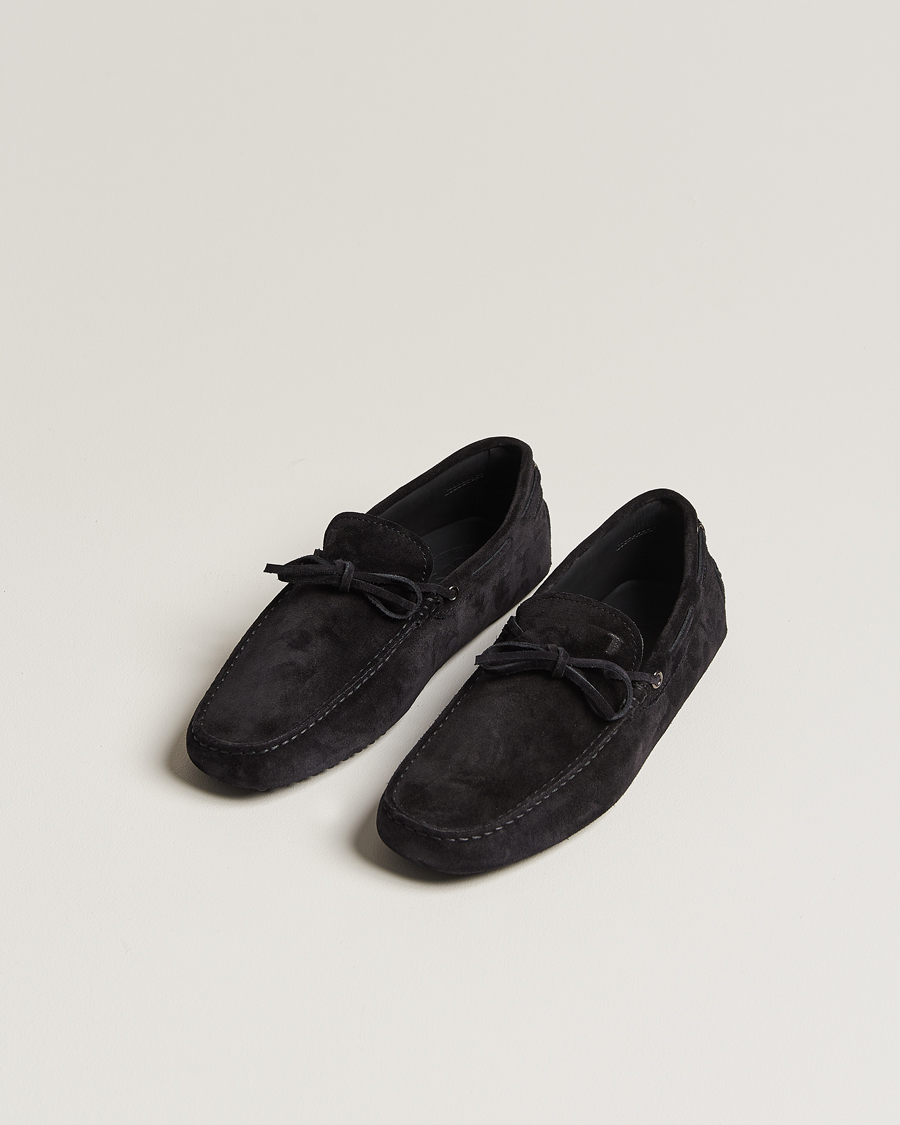 Herr | Tod's Lacetto Gommino Carshoe Black Suede | Tod's | Lacetto Gommino Carshoe Black Suede