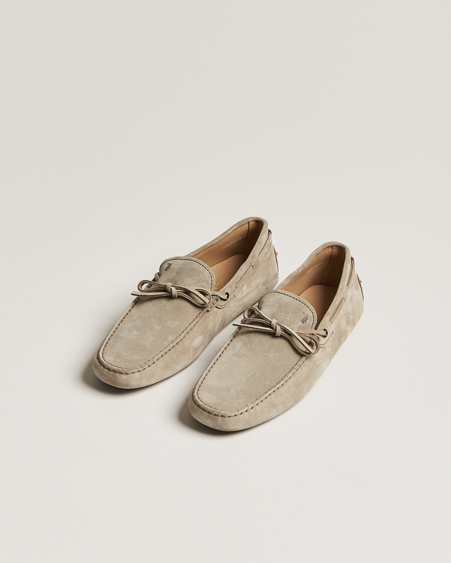 Herr | Skor | Tod's | Lacetto Gommino Carshoe Taupe Suede
