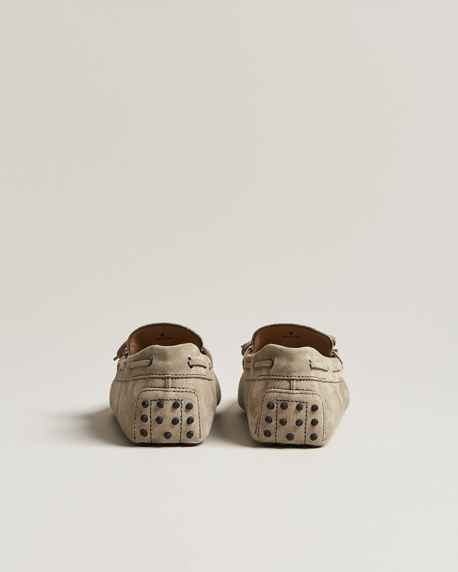 Herr | Tod's Lacetto Gommino Carshoe Taupe Suede | Tod's | Lacetto Gommino Carshoe Taupe Suede