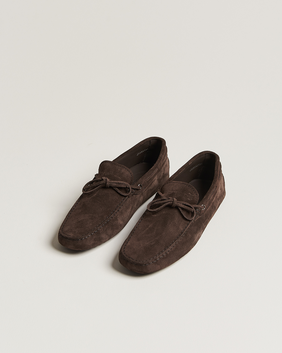 Herr | Tod's | Tod's | Lacetto Gommino Carshoe Dark Brown Suede