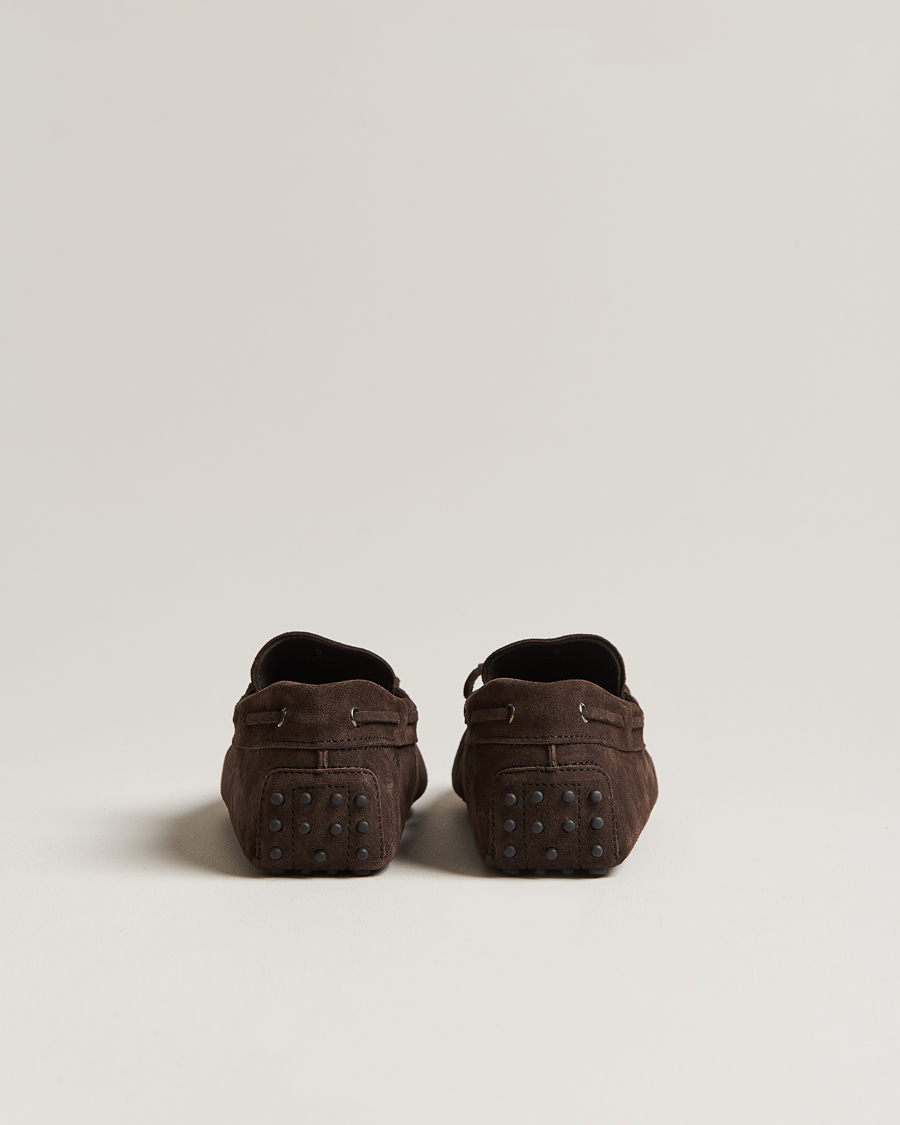 Herr | Tod's Lacetto Gommino Carshoe Dark Brown Suede | Tod's | Lacetto Gommino Carshoe Dark Brown Suede