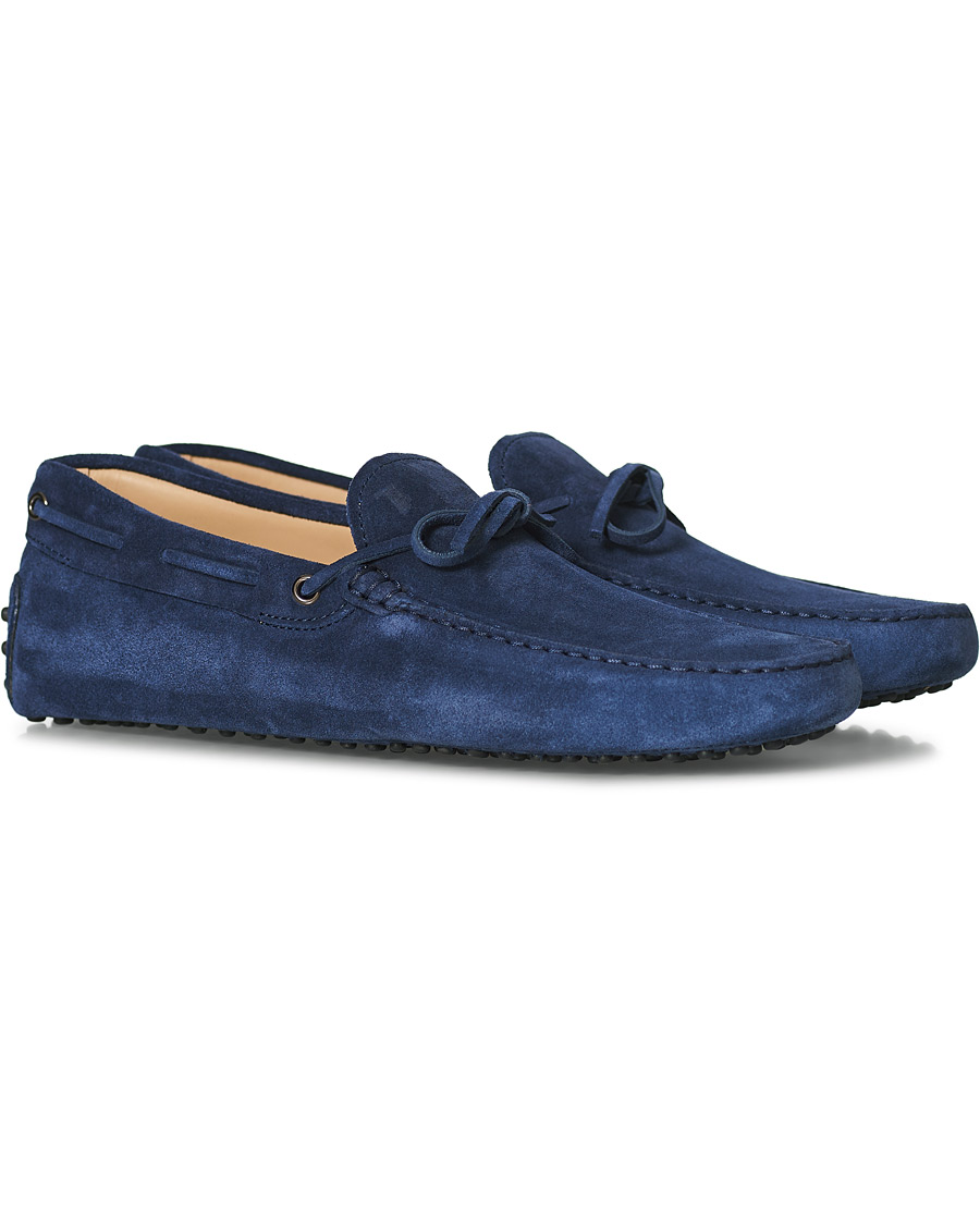 Herr | Tod's Laccetto Gommino Carshoe Navy Suede | Tod's | Laccetto Gommino Carshoe Navy Suede