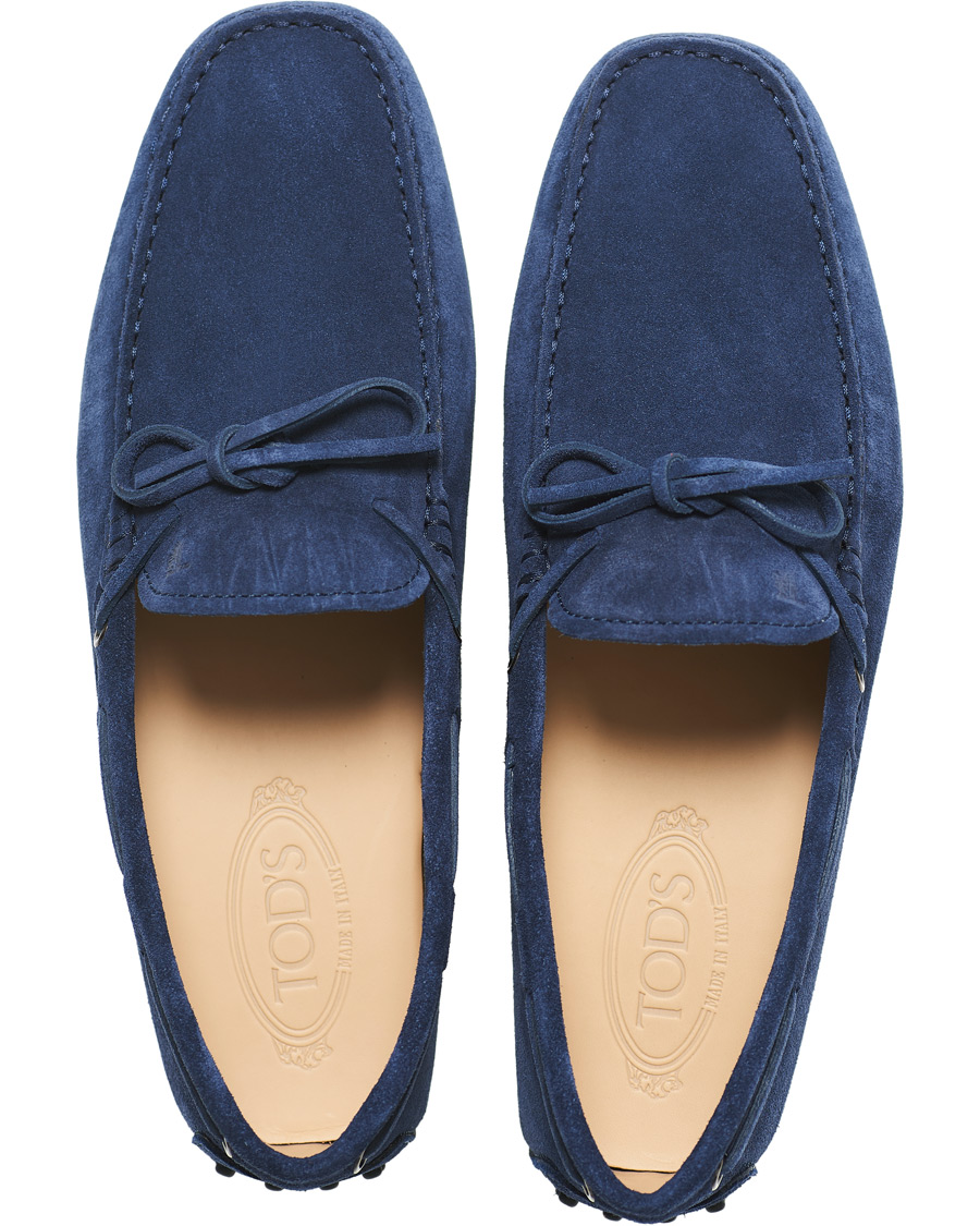 Herr | Tod's Laccetto Gommino Carshoe Navy Suede | Tod's | Laccetto Gommino Carshoe Navy Suede