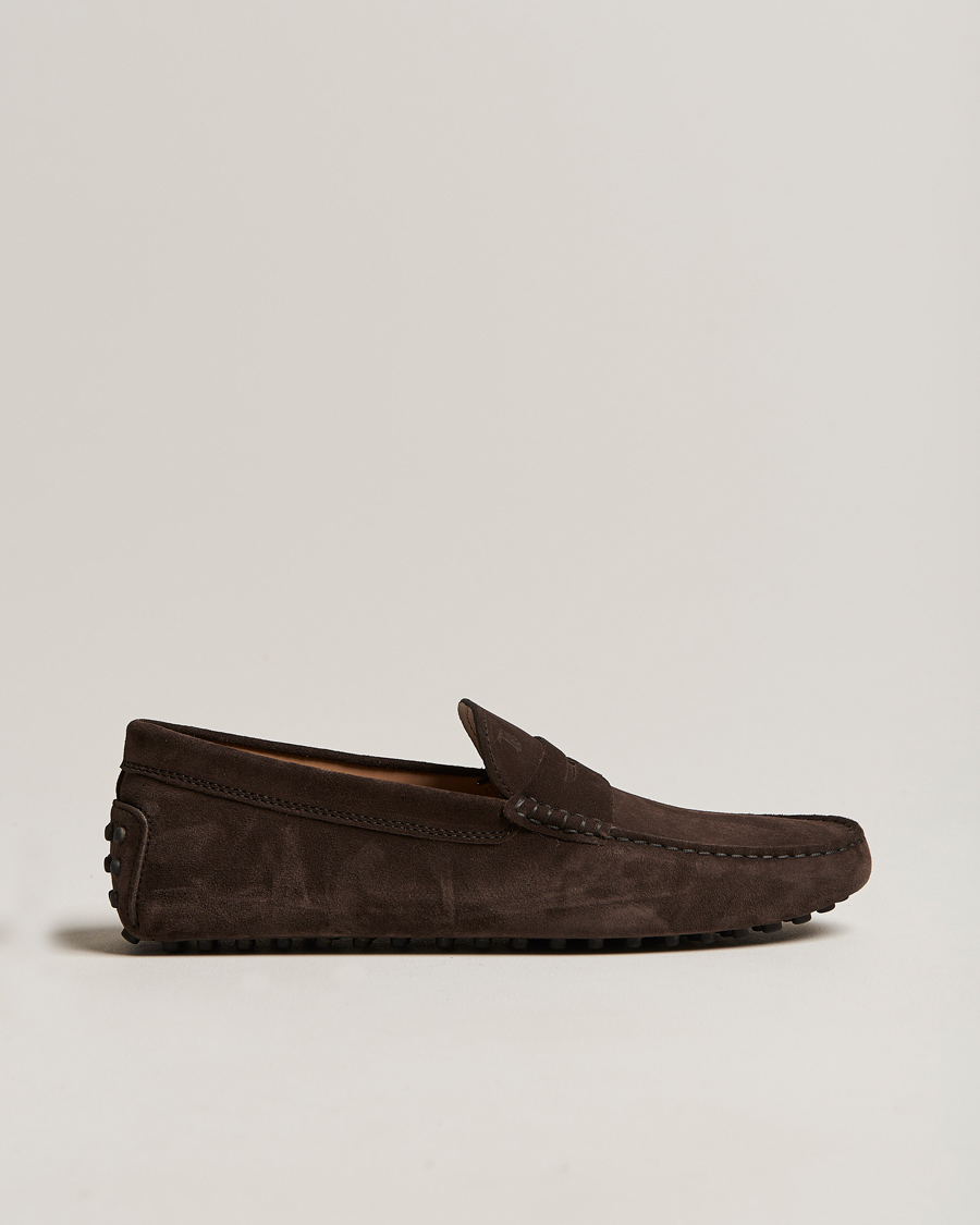 Herr | Tod's Gommino Carshoe Dark Brown Suede | Tod's | Gommino Carshoe Dark Brown Suede