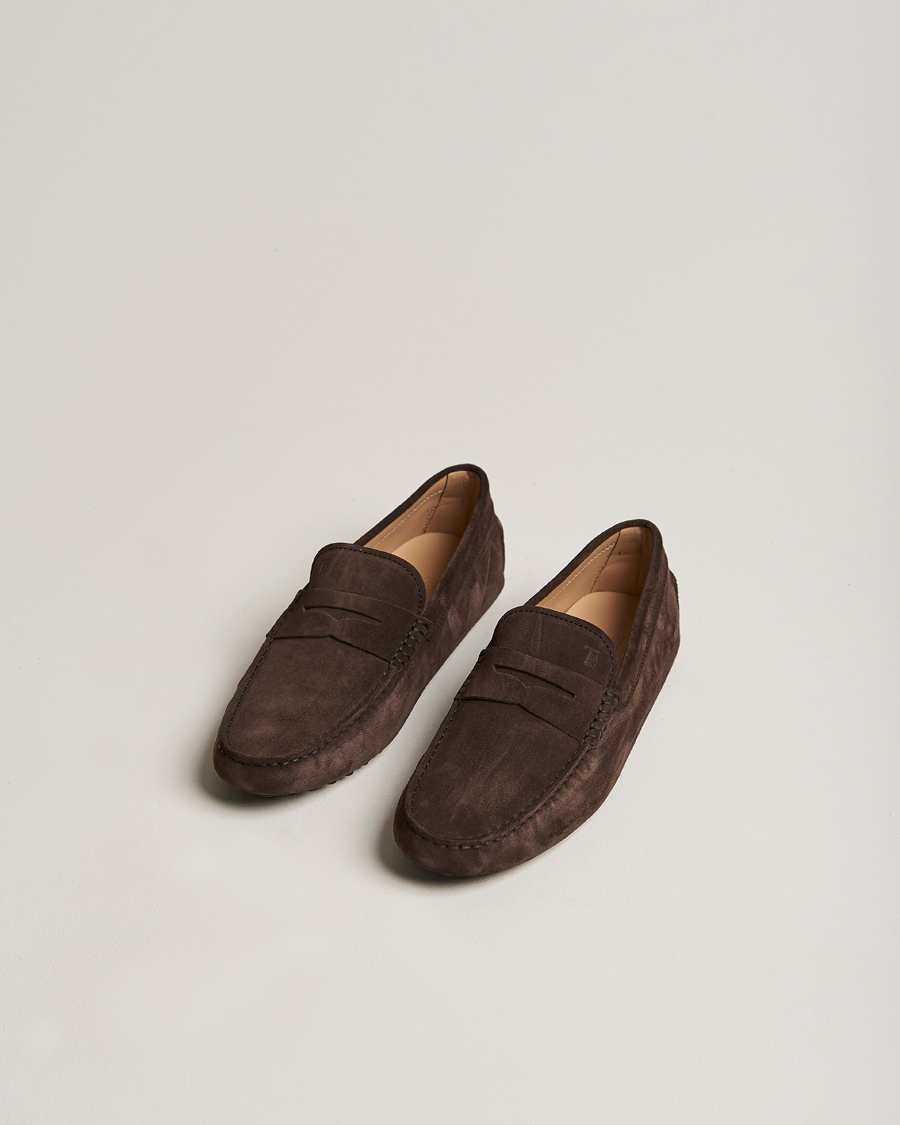 Herr | Tod's Gommino Carshoe Dark Brown Suede | Tod's | Gommino Carshoe Dark Brown Suede