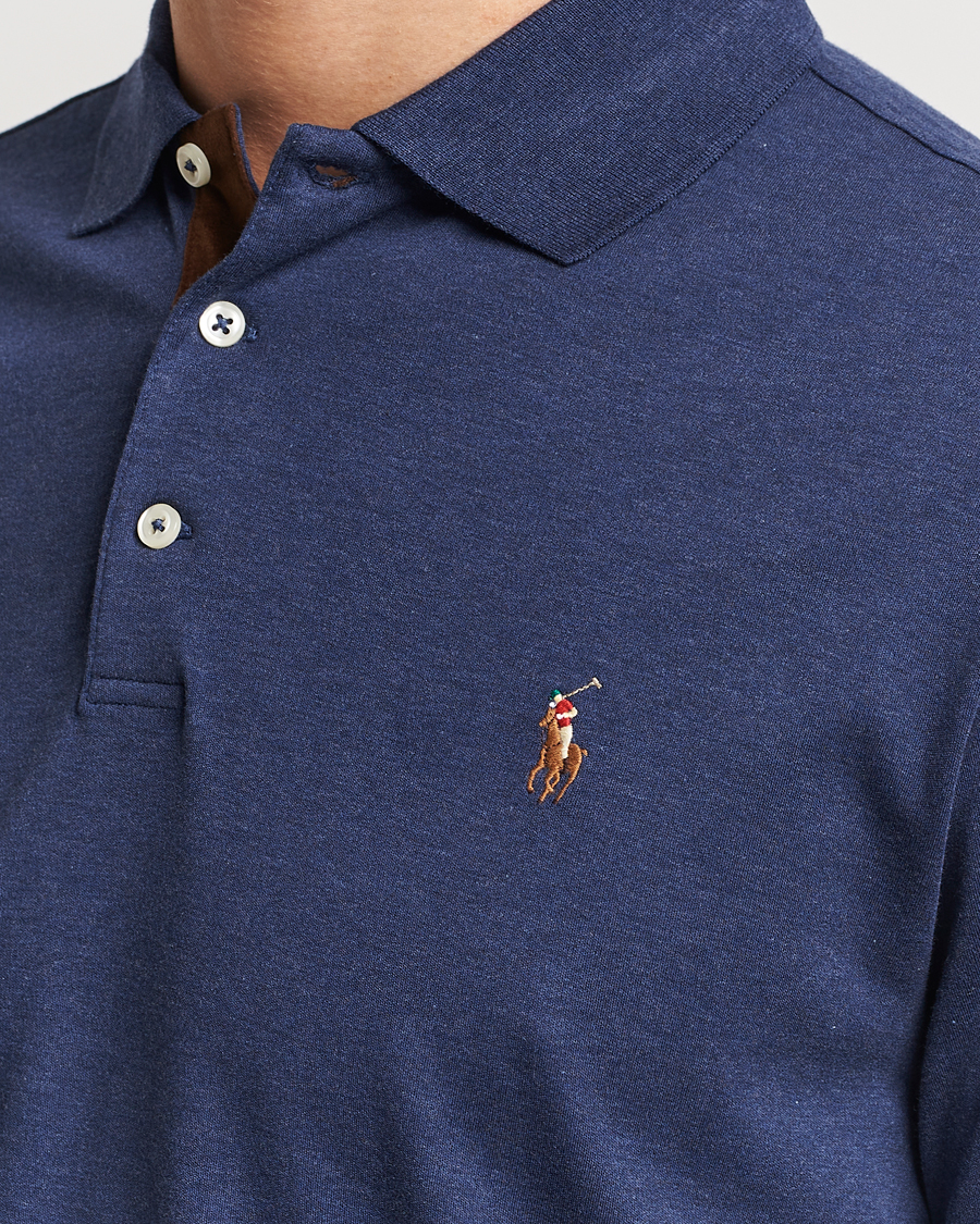 Herr | Tröjor | Polo Ralph Lauren | Luxury Pima Cotton Long Sleeve Polo Navy Heather