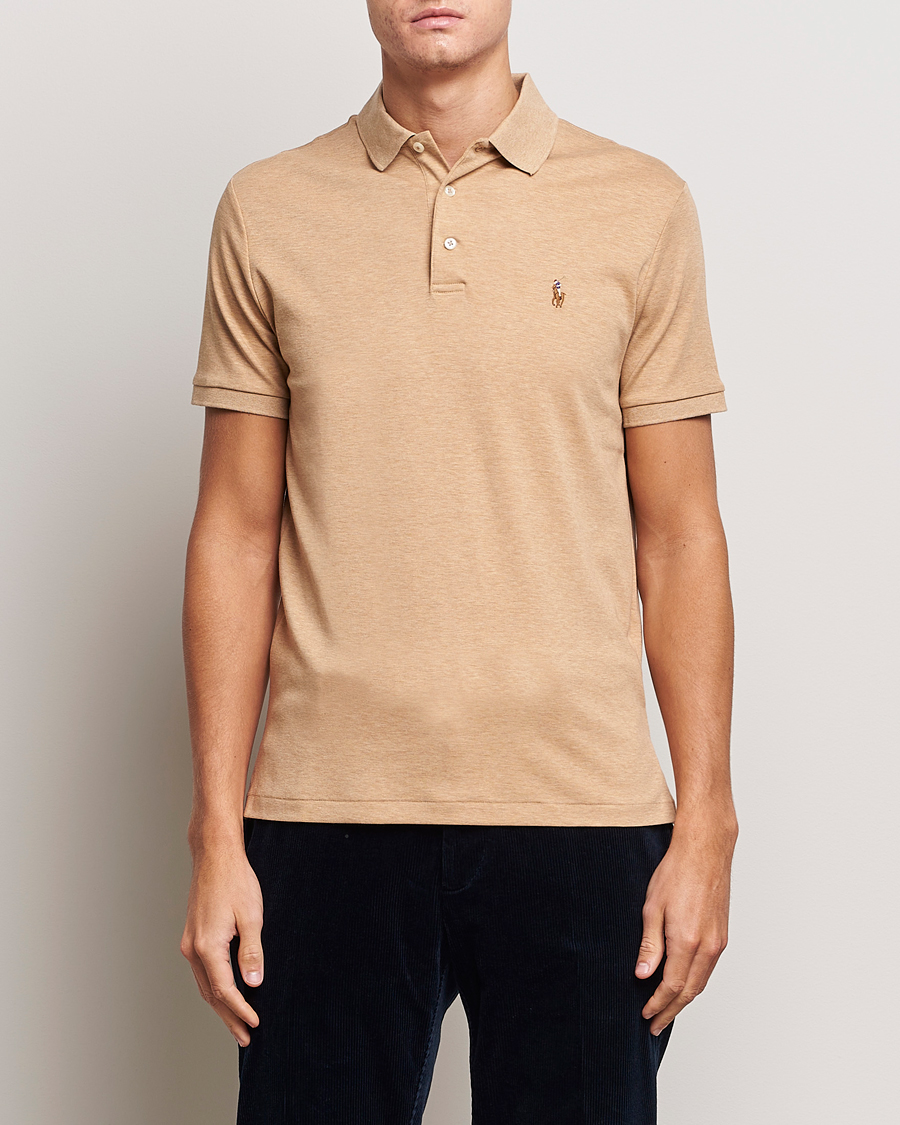 Herr | Kortärmade pikéer | Polo Ralph Lauren | Luxury Pima Cotton Polo Camel Heather