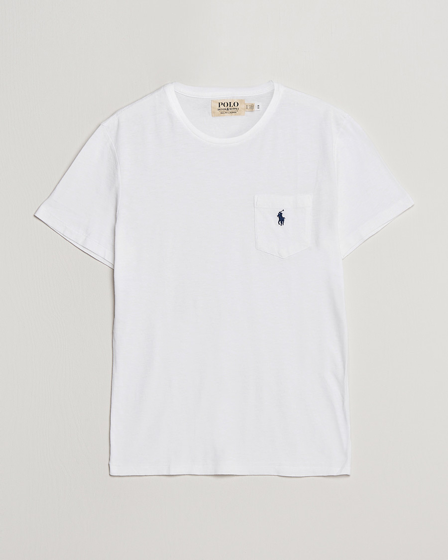 Herr | T-Shirts | Polo Ralph Lauren | Washed Crew Neck Pocket Tee White